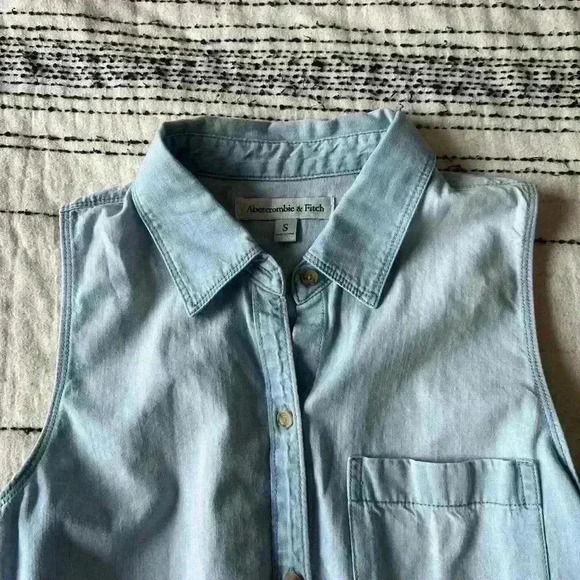 Abercrombie & Fitch Womens Denim Western Coastal Cowgirl Country Top Small - Picture 4 of 7